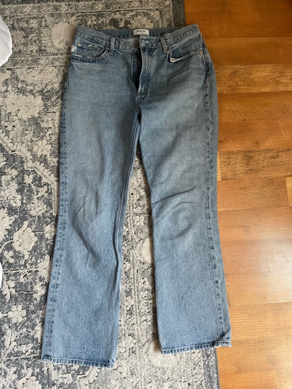 Agolde 90’s Pinch Waist Straight Leg Light Blue Denim Jeans